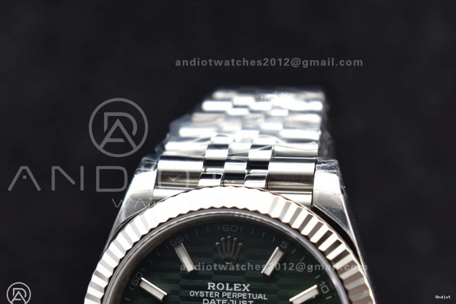 1:1 Fluted Green 904L VSF 41 VS3235 DateJust Steel Dial Bracelet Best Textured 126334 Jubilee Edition on Bezel 0419